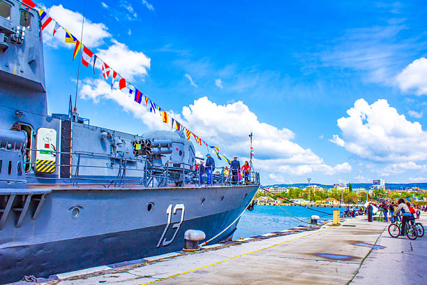 Nouméa, South Province, New Caledonia: D'Entrecasteaux oceanic patrol ship - first of its class, named after the French navigator Antoine Bruny d'Entrecasteaux, an overseas support and assistance vessel (BSAOM), aka multi-mission vessel (B2M), designed to perform sovereignty, law enforcement and logistics missions - developed and produced by Kership, built at the Piriou shipyard in Concarneau. The d'Entrecasteaux class vessels can be armed with two 12.7x99 mm (.50 cal.) machine guns.