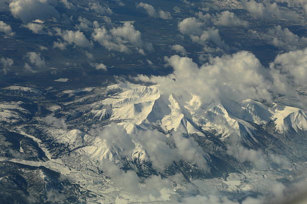 Snow-Capped Mountain Range Seen from the Sky