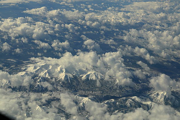Snow-Capped Mountain Range Seen from the Sky