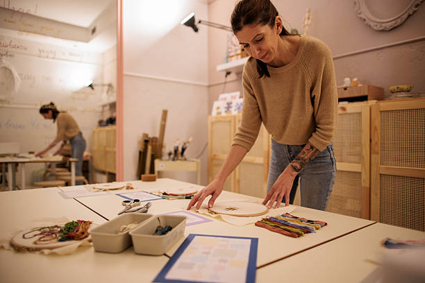 istock Woman Preparing for DIY Embroidery in Her Workshop 2217114488