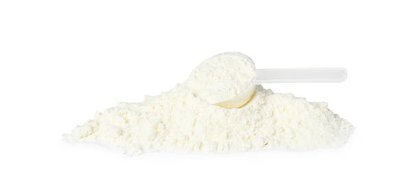 istock Protein powder and scoop isolated on white 2217115787