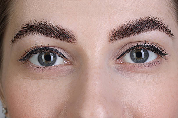 istock Woman after brow lamination procedure, closeup view 2217118238