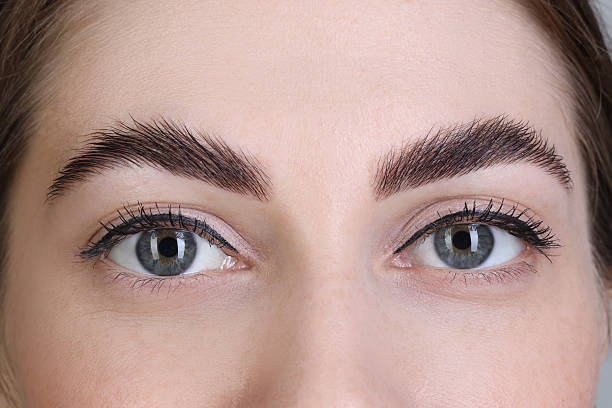 istock Woman after brow lamination procedure, closeup view 2217118239