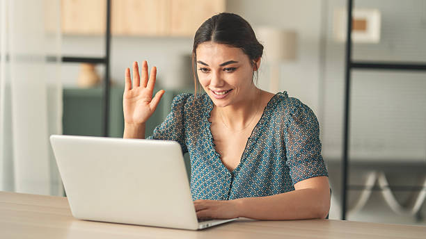 istock Young woman on video call 2217121299