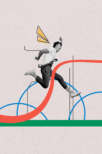 istock Creative trend collage of running man finish training exercise practicing workout concept weird bizarre unusual fantasy billboard 2217123116