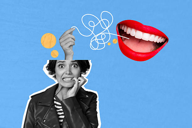 istock Composite artwork collage image picture of arm hold string talking mouth inside girl head isolated on creative background 2217123642