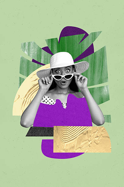 istock Vertical collage image young amazed woman shocked emotion face expression look stare sunglass hat tourist organic flora background 2217126735