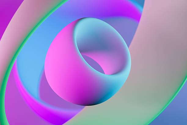 istock 3d rendering of neon donuts. Neon background. 2217128593