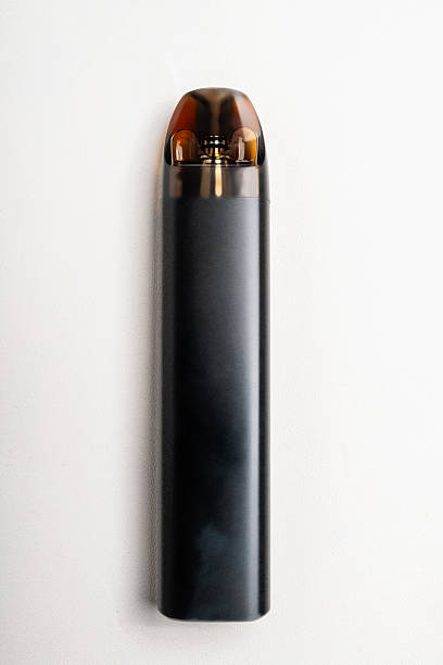 istock Black vape or electronic cigarette isolated on a white background. Modern smoking. No or quit smoking, a bad habit, and unhealthy 2217128990