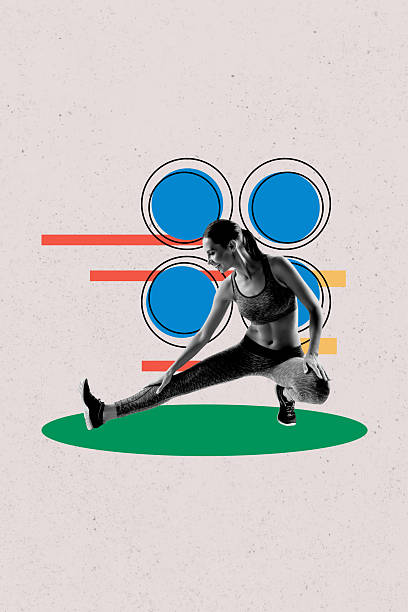 istock Creative trend collage of squat girl stretching legs training exercise practicing workout concept weird bizarre unusual fantasy billboard 2217129210