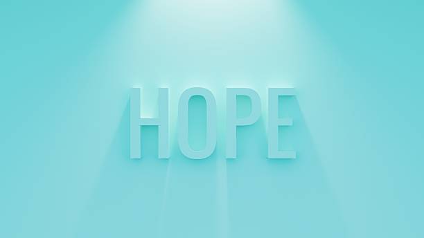 istock Hope 3d banner. Religion concept. 3d letters blue background 2217130291