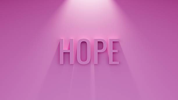 istock Hope 3d banner. Religion concept. 3d letters pink background 2217130306