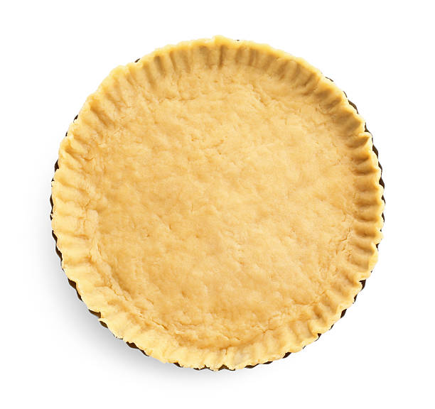 Cooking homemade pie. Raw dough isolated on white, top view