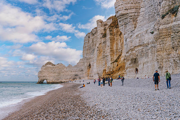 Cliffs and beach in Etretat, Normandy, France