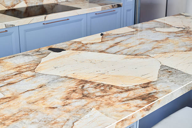 istock An Elegant Marble Countertop Featuring Unique and Exquisite Veining Patterns for Homes 2217137617