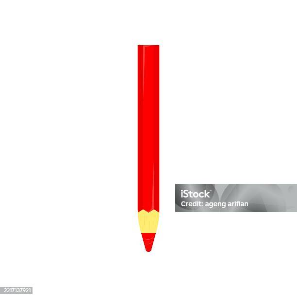 Red Drawing Tools Red Colored Pencils On A White Background School Supplies Stationery ...