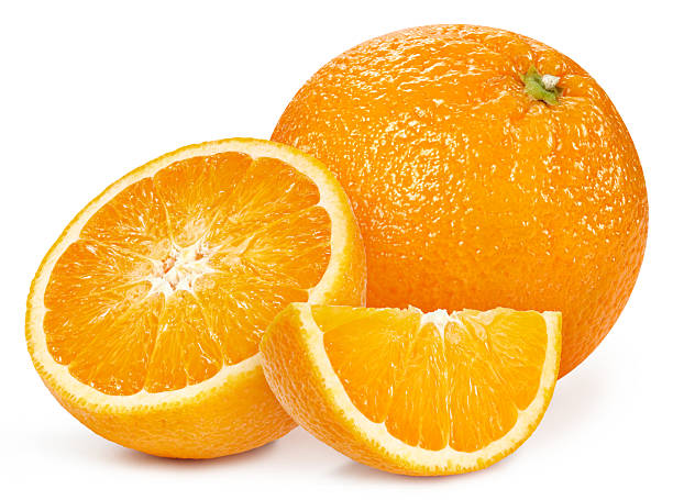 istock Fresh organic orange with leaves isolated on white background 2217137944