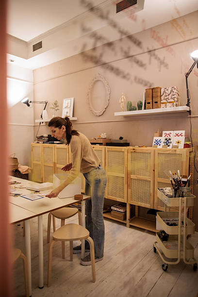 istock Creative Woman Prepares Her Workspace for Embroidery 2217138312