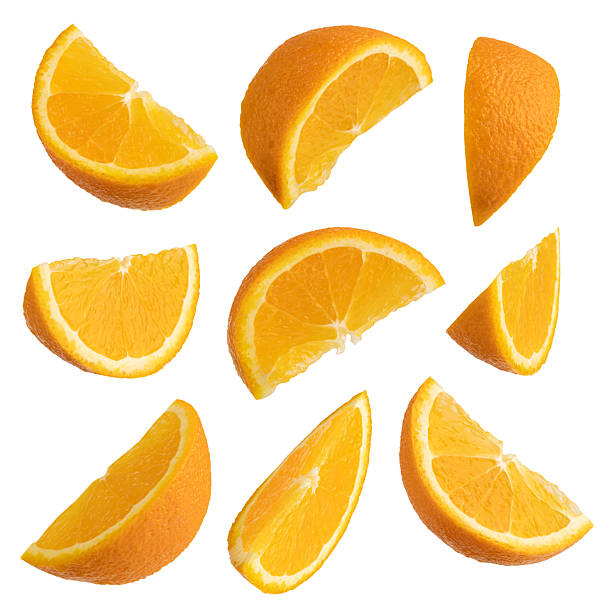 istock Set of orange slices isolated on white background 2217138676