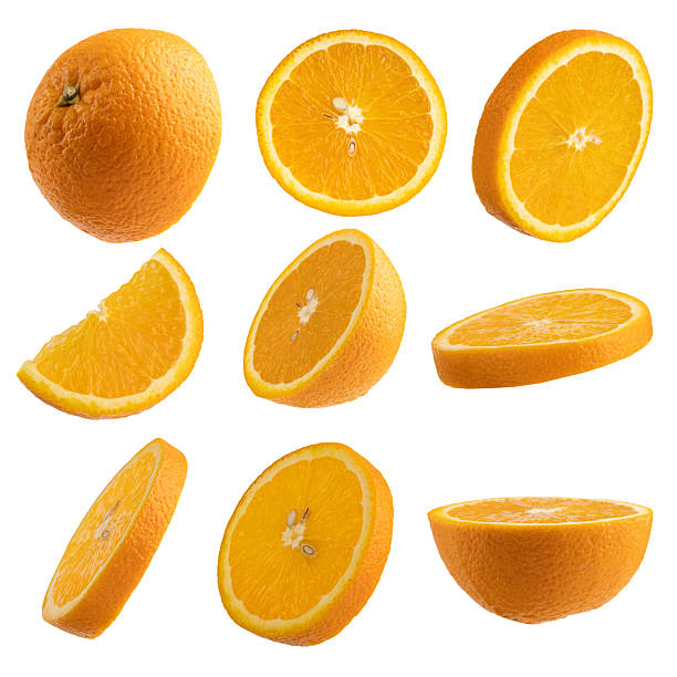 istock Set of orange slices isolated on white background 2217138677