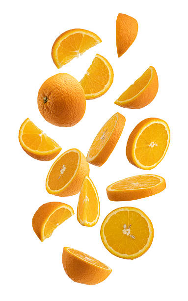istock Set of orange slices isolated on white background 2217138693