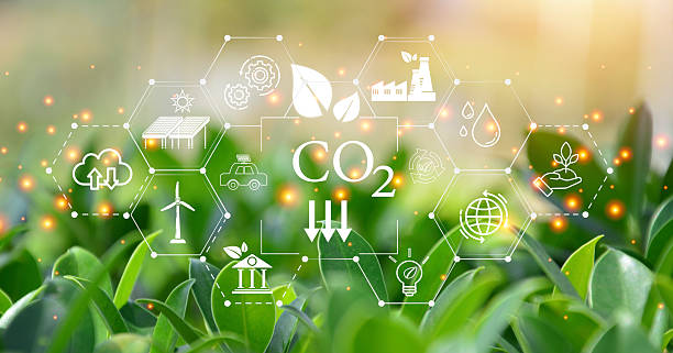 istock Sustainable development and business operations based on renewable energy CO2 Emission Reduction Concepts Green industries using renewable energy can limit global warming changes. 2217140703