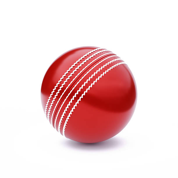 istock Cricket ball isolated on white background 2217143524