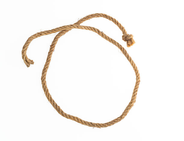 istock Circle made of hemp rope on white background 2217145359