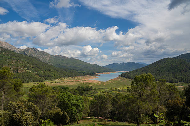istock Panoramic view of mountain lake 2217147665