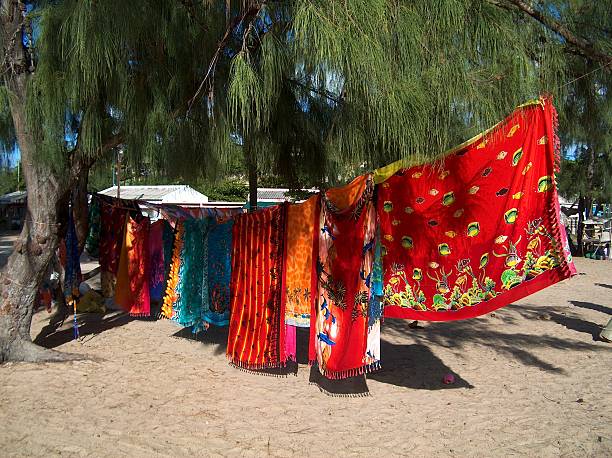 istock towels Hanging Under Trees Along a Sandy Tropical beach 2217150637