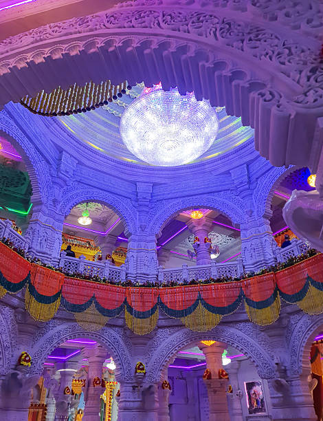 ancient white marble hindu temple unique architecture inside view