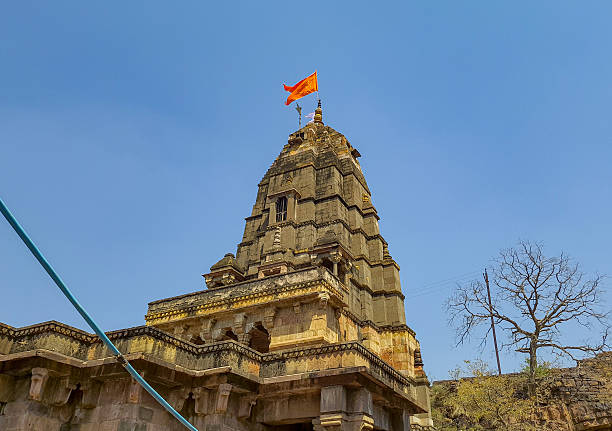 istock holy hindu temple architecture with bright blue sky at day 2217156936