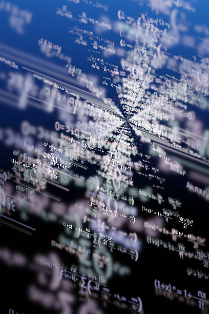 istock Depth of Field Rendering with Algebra and Geometry equations of abstract thinking in three dimensions 2217161152