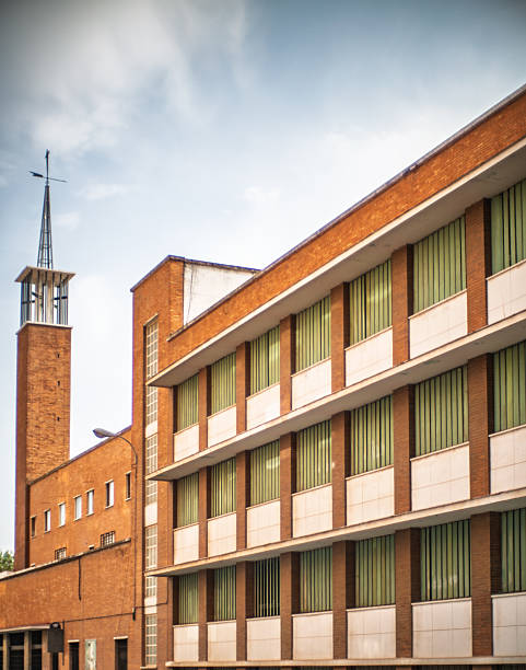 Rationalist architecture at Padres Blancos School, Seville