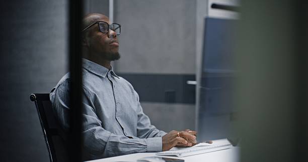 istock Professional Financial Analyst Typing on Keyboard, Using Computer in Investment Bank Office 2217171803