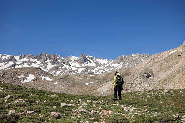woman hiking in the mountains