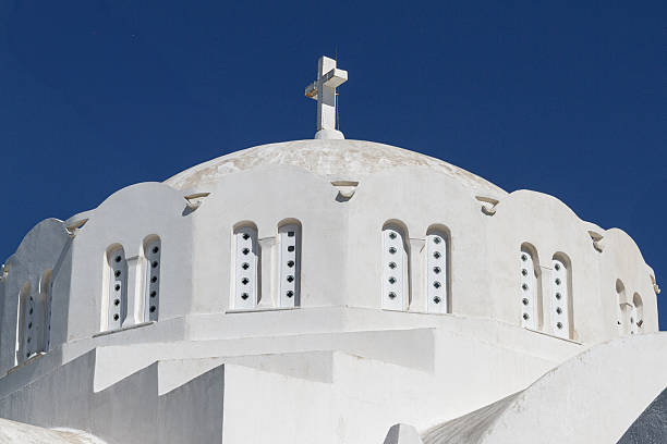 The island of Santorini in Aegean Greece