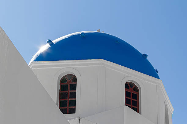 The island of Santorini in Aegean Greece
