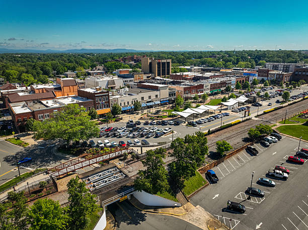 istock Aerial of Union Square Downtown Hickory NC 2217182151