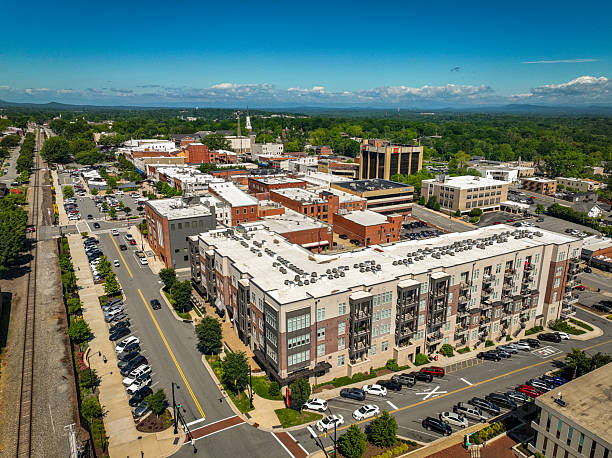 istock Aerial of Union Square Downtown Hickory NC 2217183476