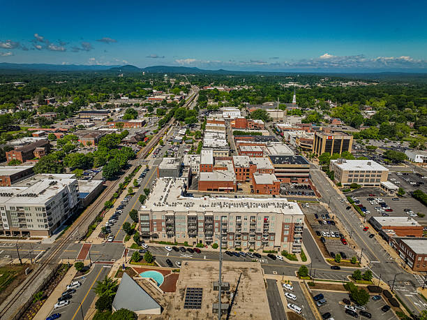 istock Aerial of Union Square Downtown Hickory NC 2217183596