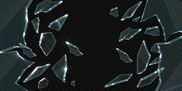 Glass Exploding Vector Broken Glass Shatter Vector Realistic Explode Mirror Or Window On Shard ...