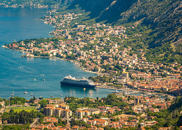 Cruise ships arrive in Kotor in Montenegro