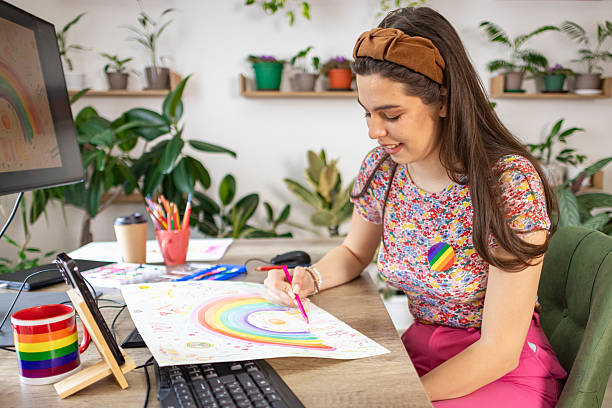 istock Young Woman Designs Pride 2025 2217189567