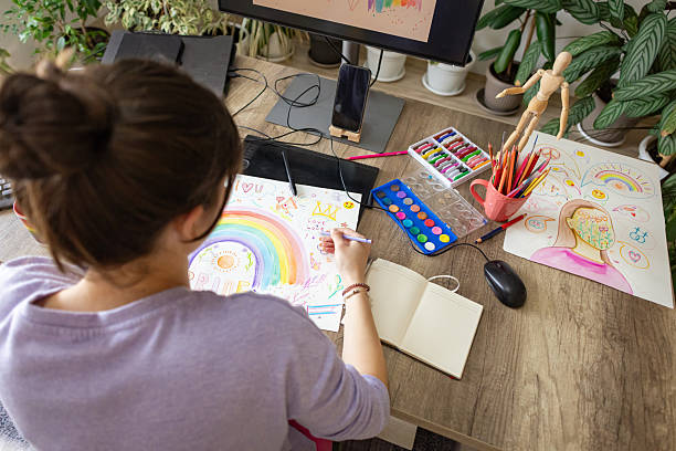 istock Woman Creating LGBTQ Parade Poster 2217190438