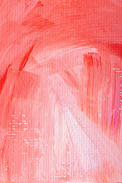 istock Coral red strokes acrylic paints with canvas texture abstract background 2217194756