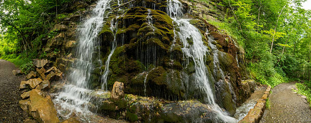 istock Panorama of Wolf Creek Falls with Trail 2217195329