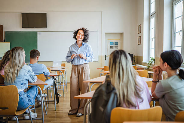 istock professor talk about lecture to high school students 2217195347