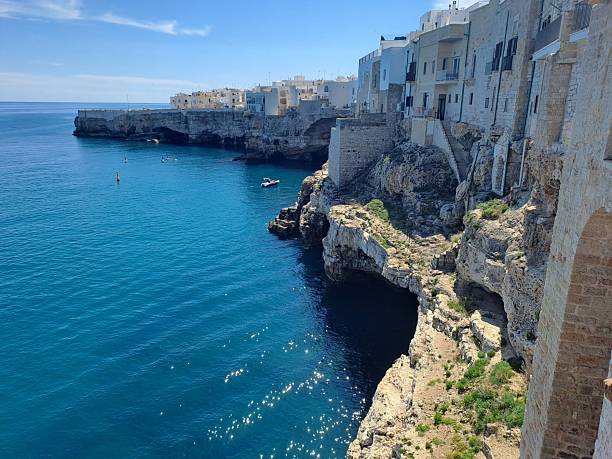 istock Polignano a Mare cliffside view in Italy. 2217195951