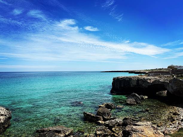 istock Scenic coastal view with turquoise water and cliffs. 2217195958